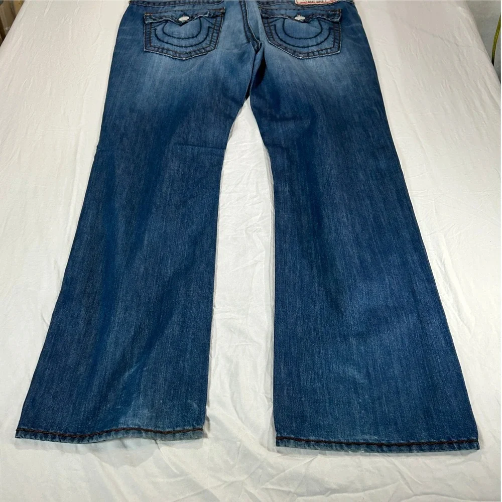 VTG True Religion Ricky Super T Made in USA Mens Blue Straight Leg Jeans Size 42